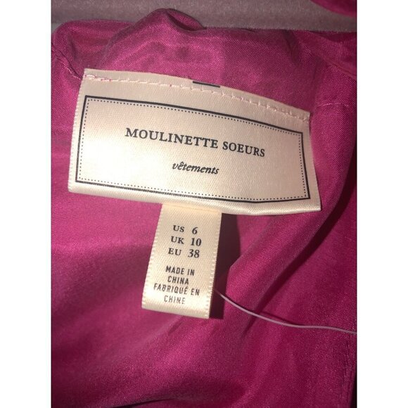 Moulinette Soeurs Chania Dress Size 6 Silk Berry Pink Grecian FLAWED NEW TAGS - Picture 8 of 11